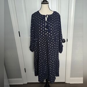 Kaktus Glitter Print Blue Dress XXL